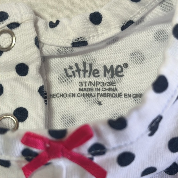 Little Me - Polka Dot Kids Shirt with Red bow Accent - Picture 3 of 3